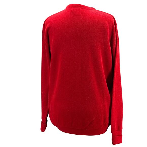 Geoffrey Beene Vintage Red V Neck Button Down Varsity Cardigan Women XL - Picture 3 of 7